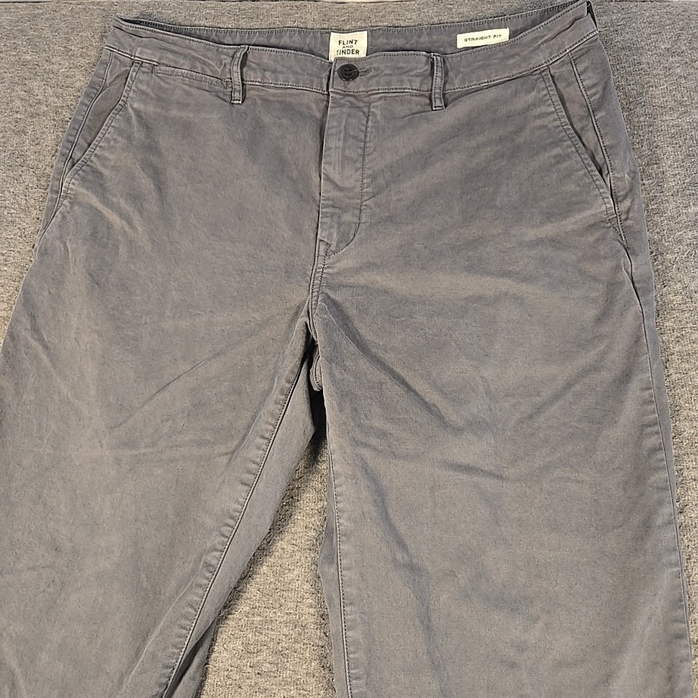 Flint and Tinder Pants Mens 36x32 Gray Straight Fit Cotton Blend Stretch Casual